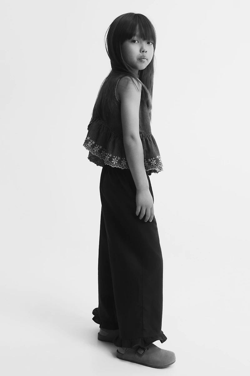 Linen-Blend Drawstring Pants