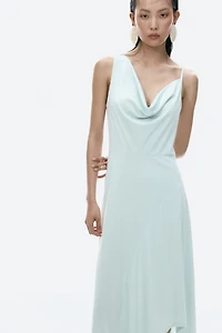 Asymmetric Cowl-Neck Dress
