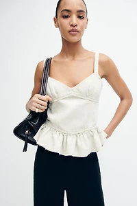 Denim Peplum Top