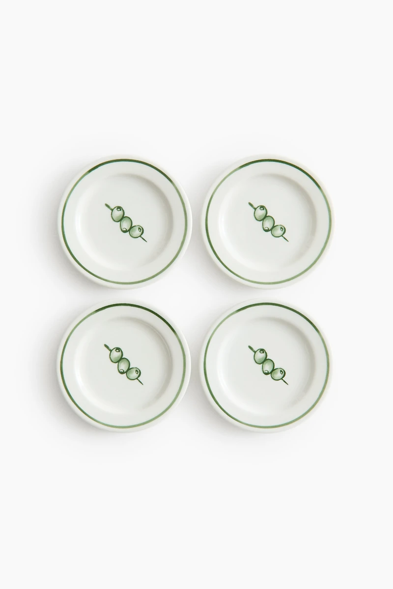 4-Pack Small Porcelain Plates