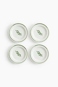 4-Pack Small Porcelain Plates