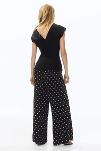 Wide-cut Pull-on Pants