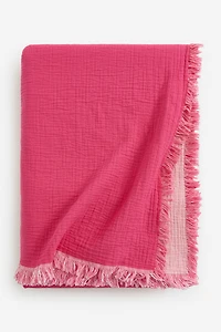 Fringed Cotton Muslin Bedspread
