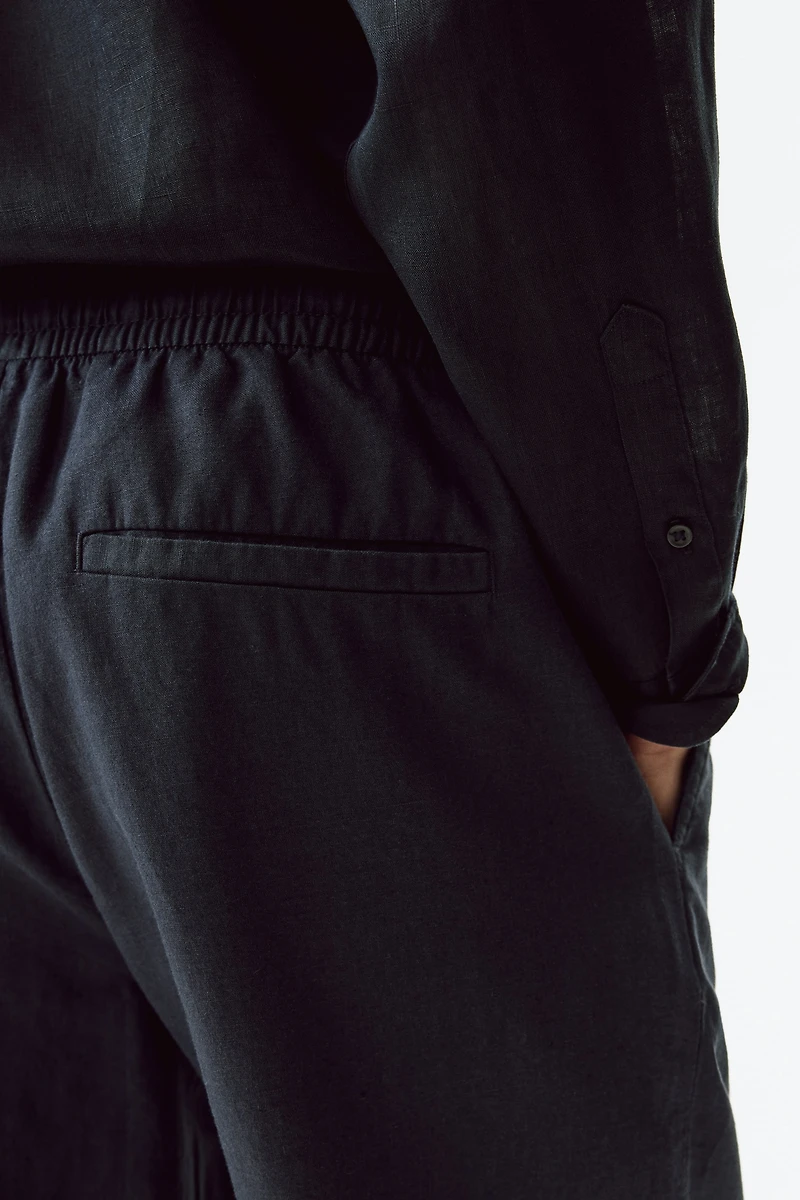 Regular-Fit Linen-Blend Pants