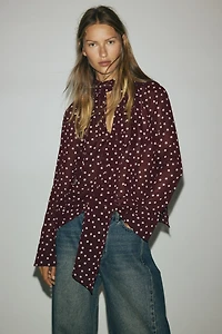 Blouse with Scarf Collar