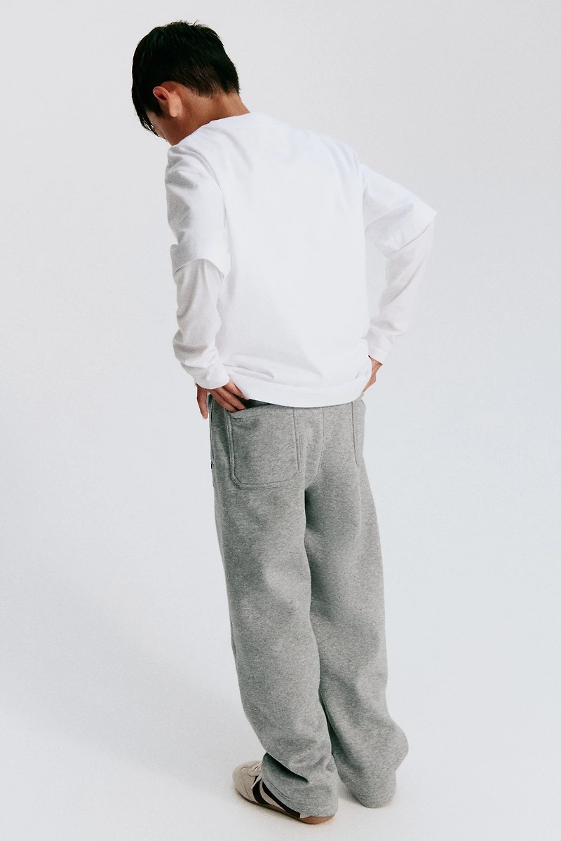 Brushed-Inside Joggers with Printed Motif
