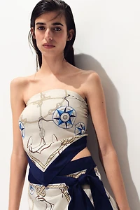 Scarf-Look Lyocell Bandeau Top