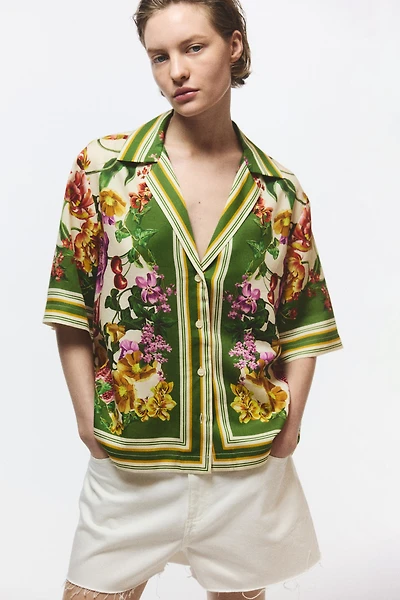 Short-Sleeved Lyocell Shirt