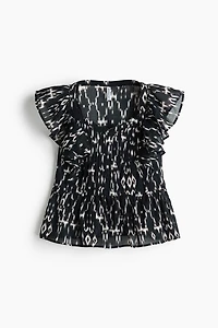 Frill-trimmed cotton top