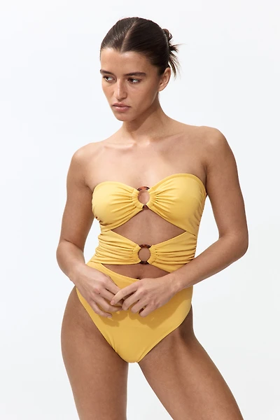 Padded-Cup Bandeau Swimsuit