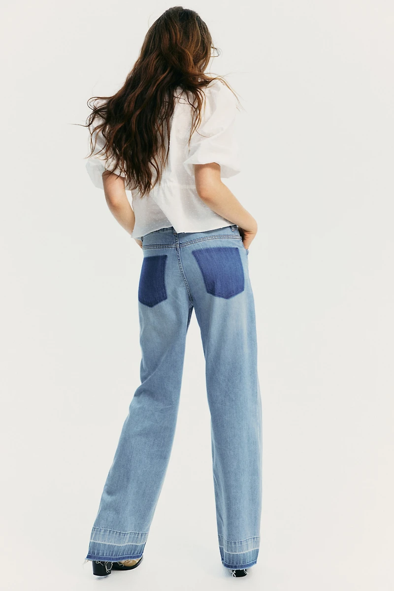 Jean large à taille haute