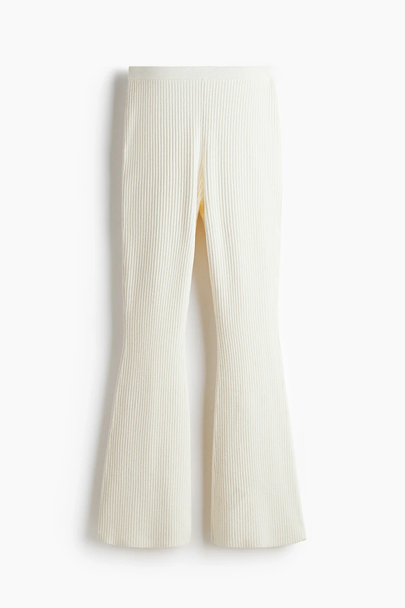Flared Rib-Knit Pants