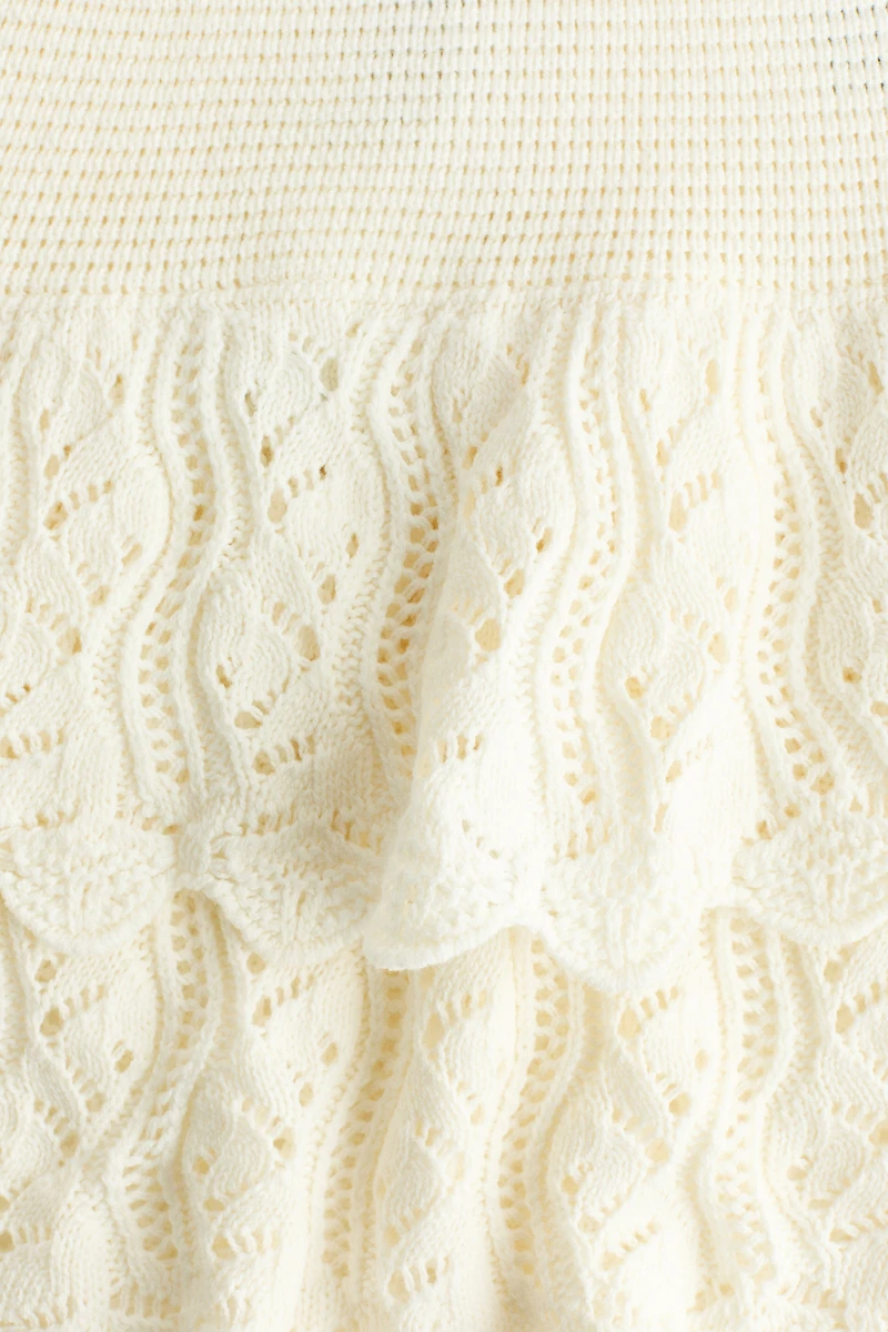 Crochet-Look Tiered Skirt