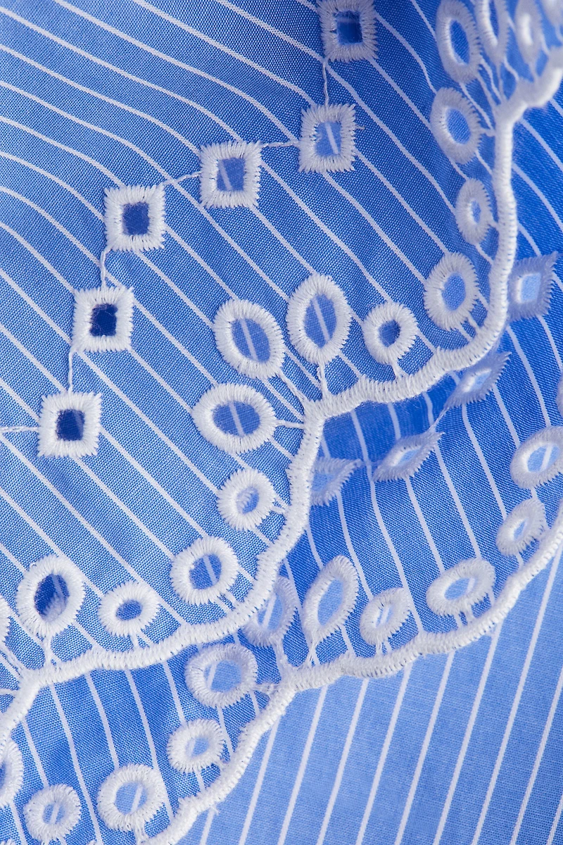 Eyelet-Embroidered Cotton Blouse