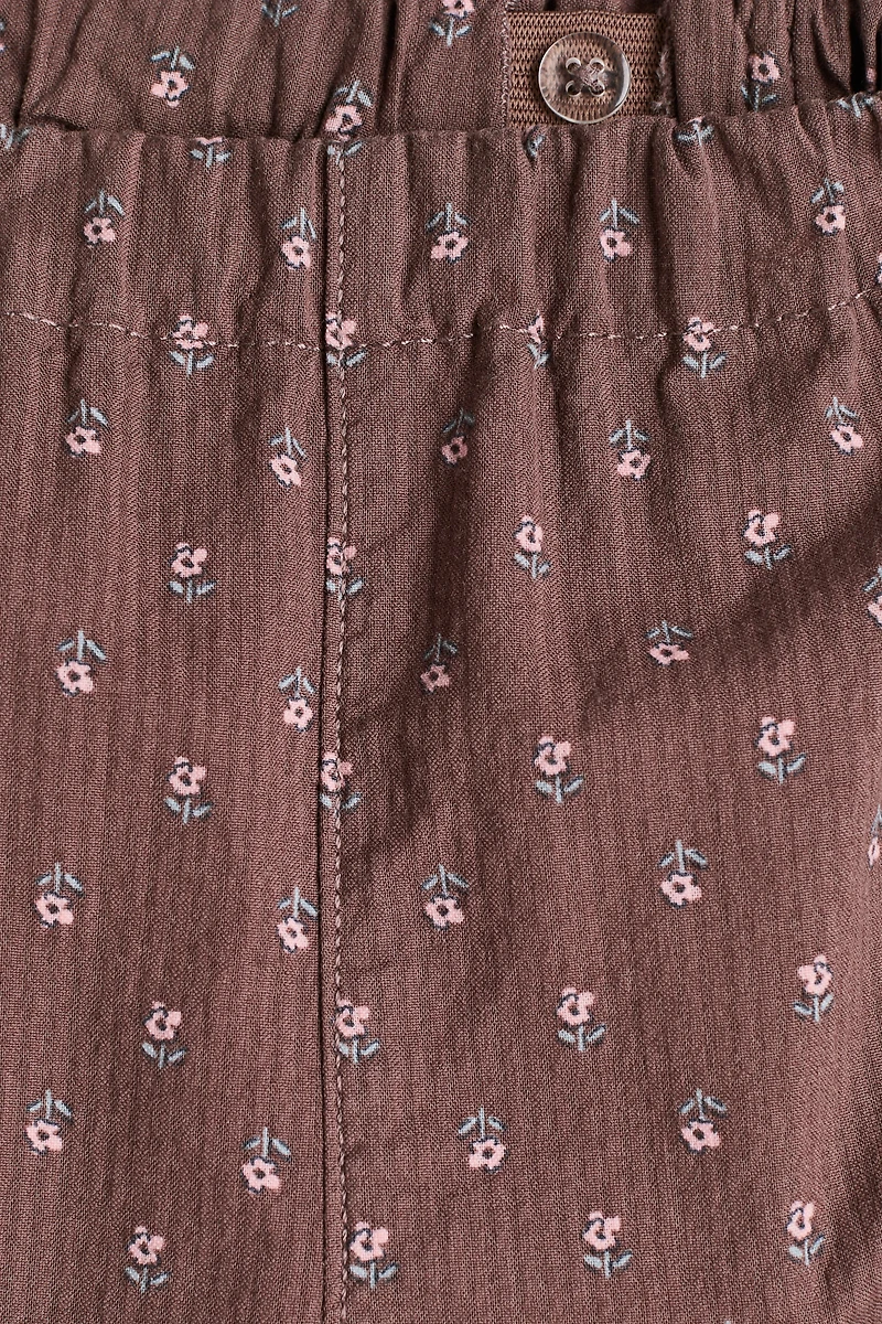 Ruffle-Trimmed Cotton Pants