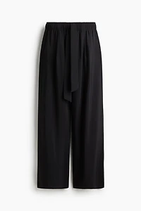Wide-Leg Pants with Tie Belt