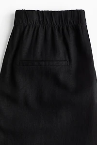 Wide-Leg Linen-Blend Pants