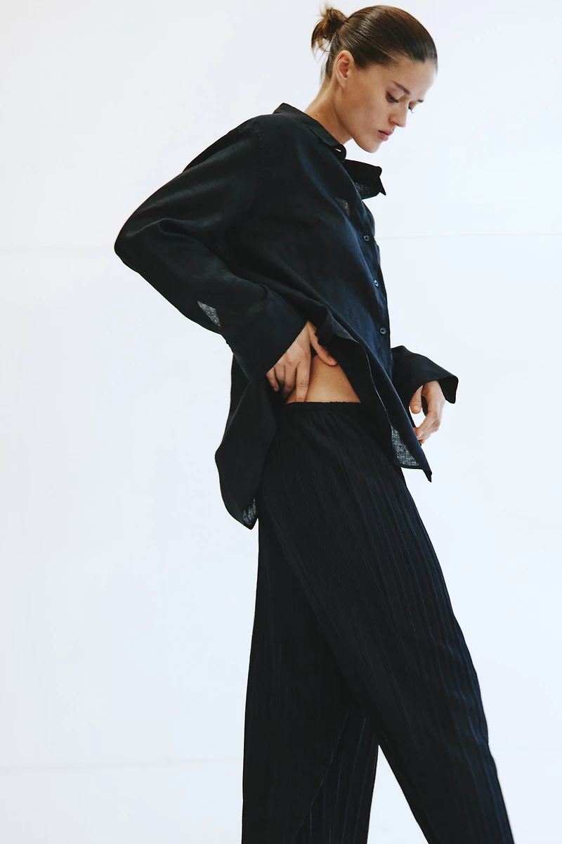 Crinkled Pull-On Pants