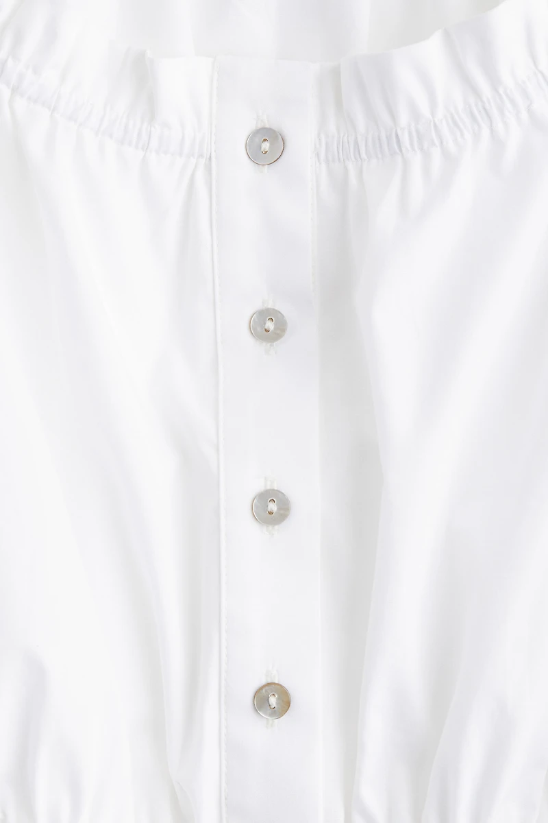 Ruffle-Trimmed Cotton Blouse