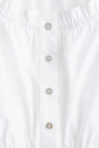 Ruffle-Trimmed Cotton Blouse