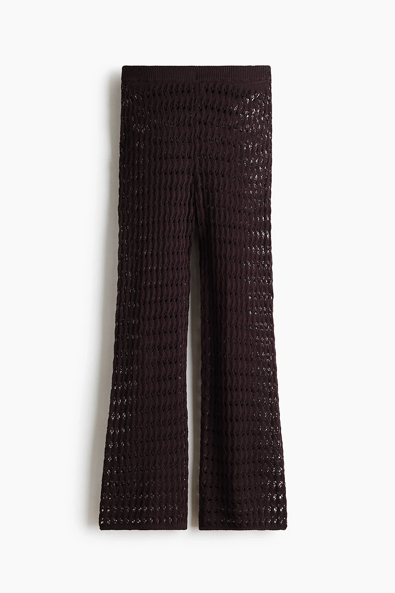 Crochet-Look Cotton Pants