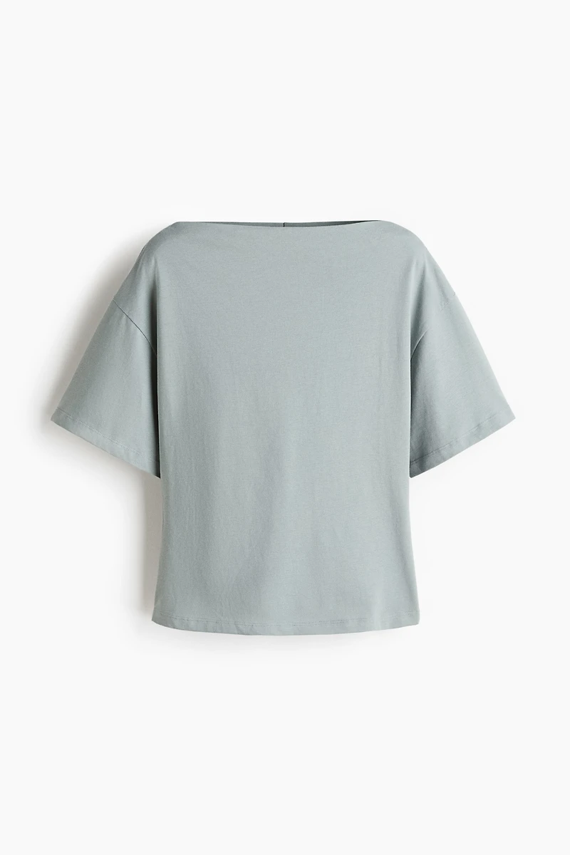 Boat-Neck Cotton Top