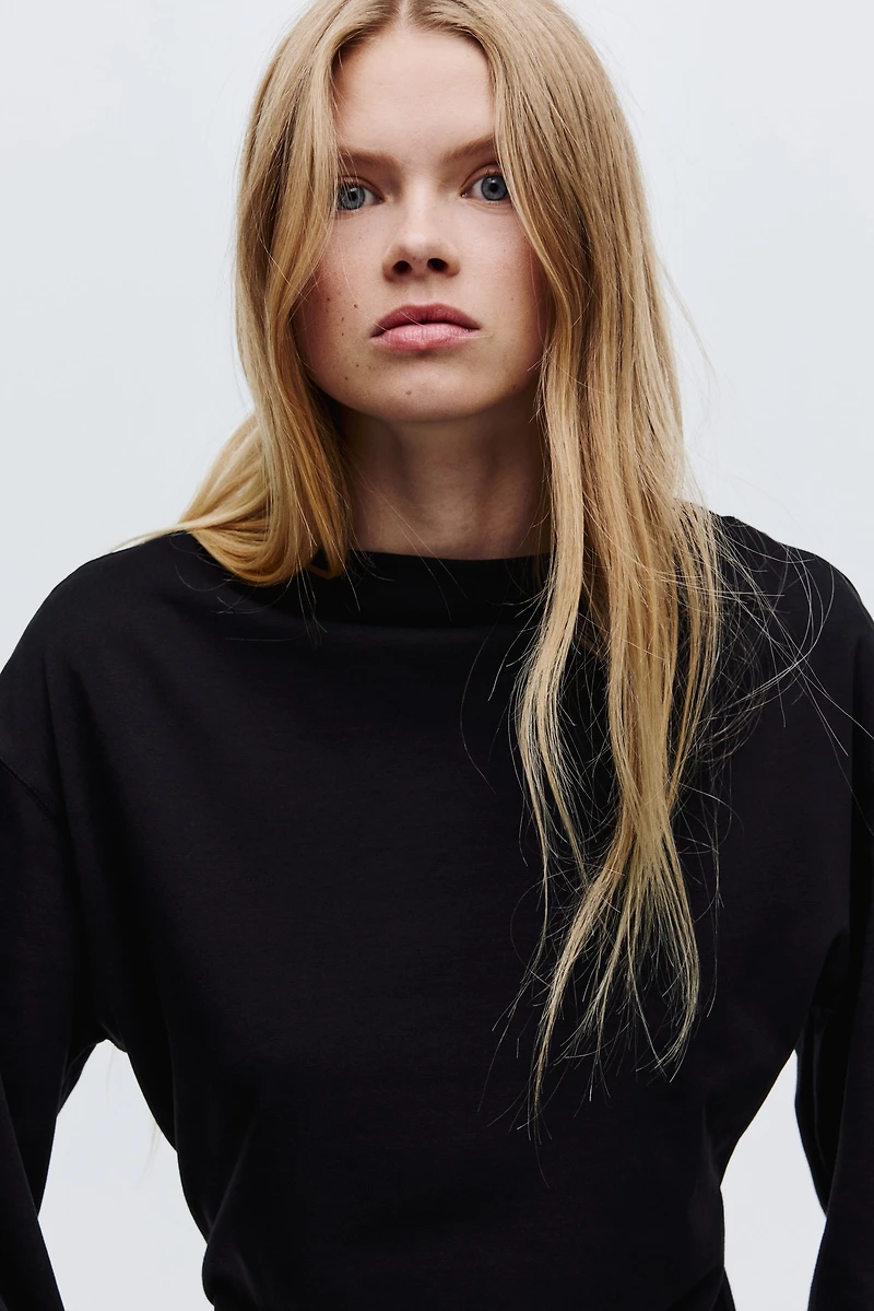 Boat-Neck Cotton Top