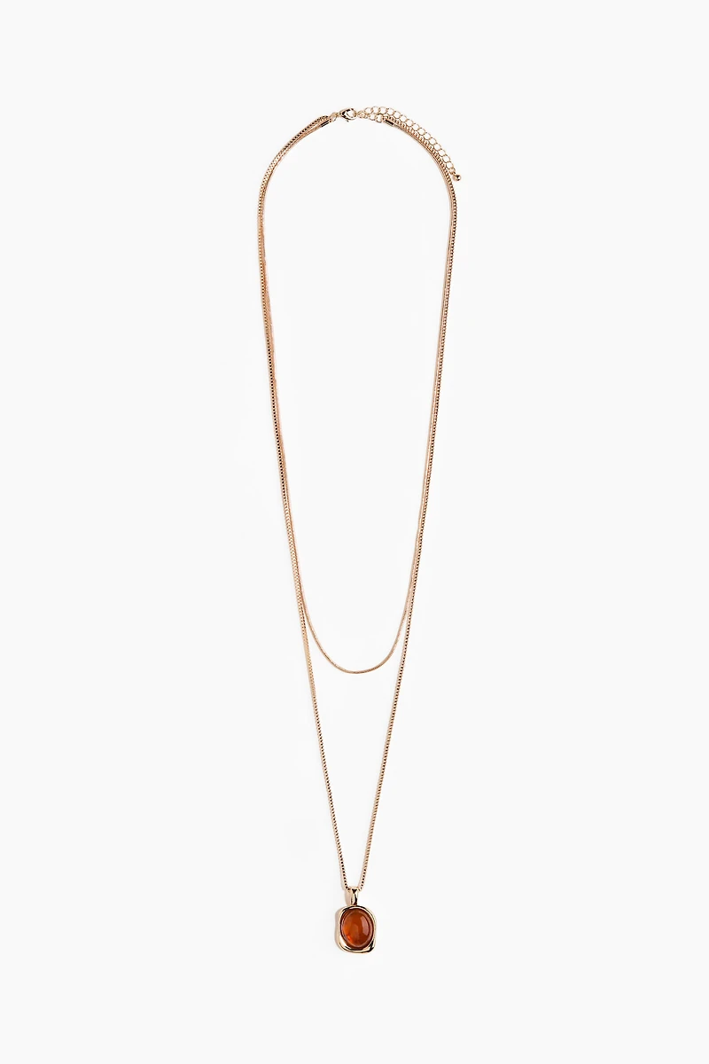Double-Strand Pendant Necklace