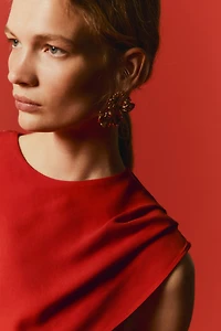 Asymmetric Cape-Detail Blouse