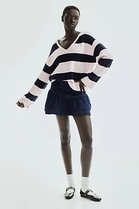 Fine-Knit V-Neck Sweater