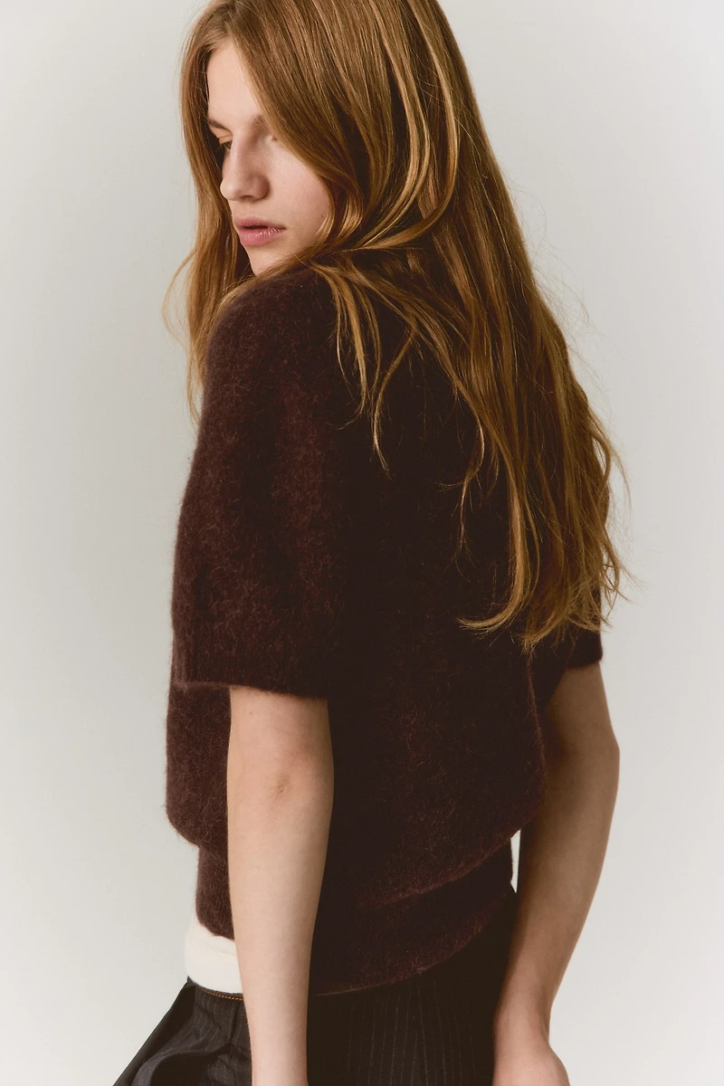 Alpaca-Blend Polo Shirt