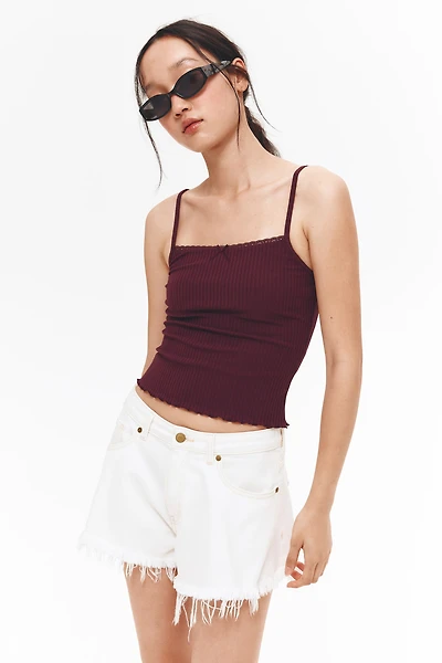 Lace-Trimmed Strappy Top