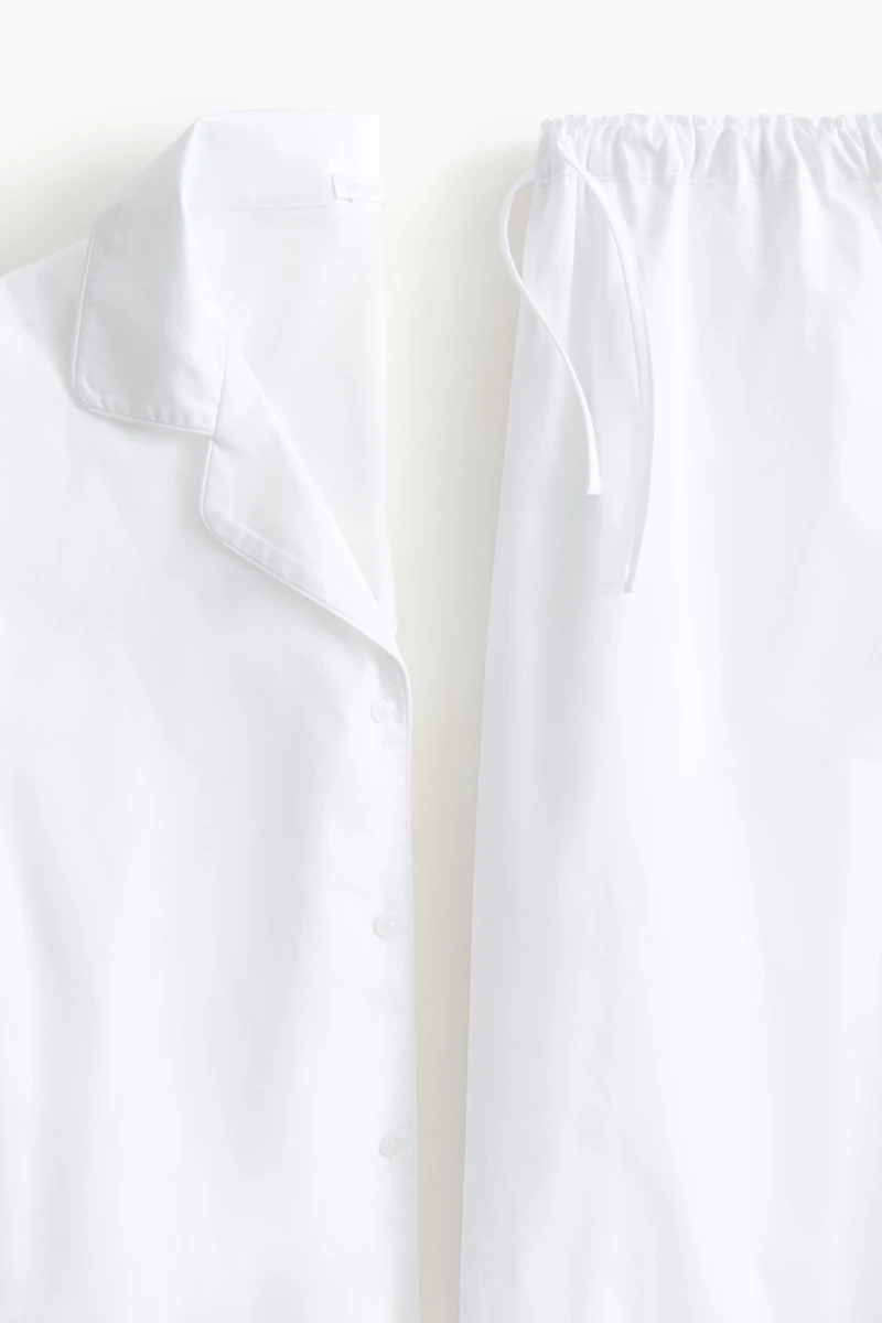 Cotton Pajamas with Eyelet Embroidery