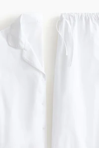 Cotton Pajamas with Eyelet Embroidery