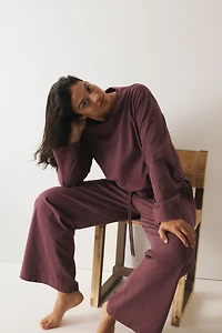Washed-Look Cotton Pants