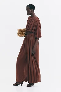 Draped Balloon-Leg Pants