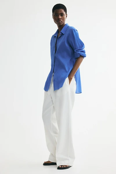 Chemise en coton froissé