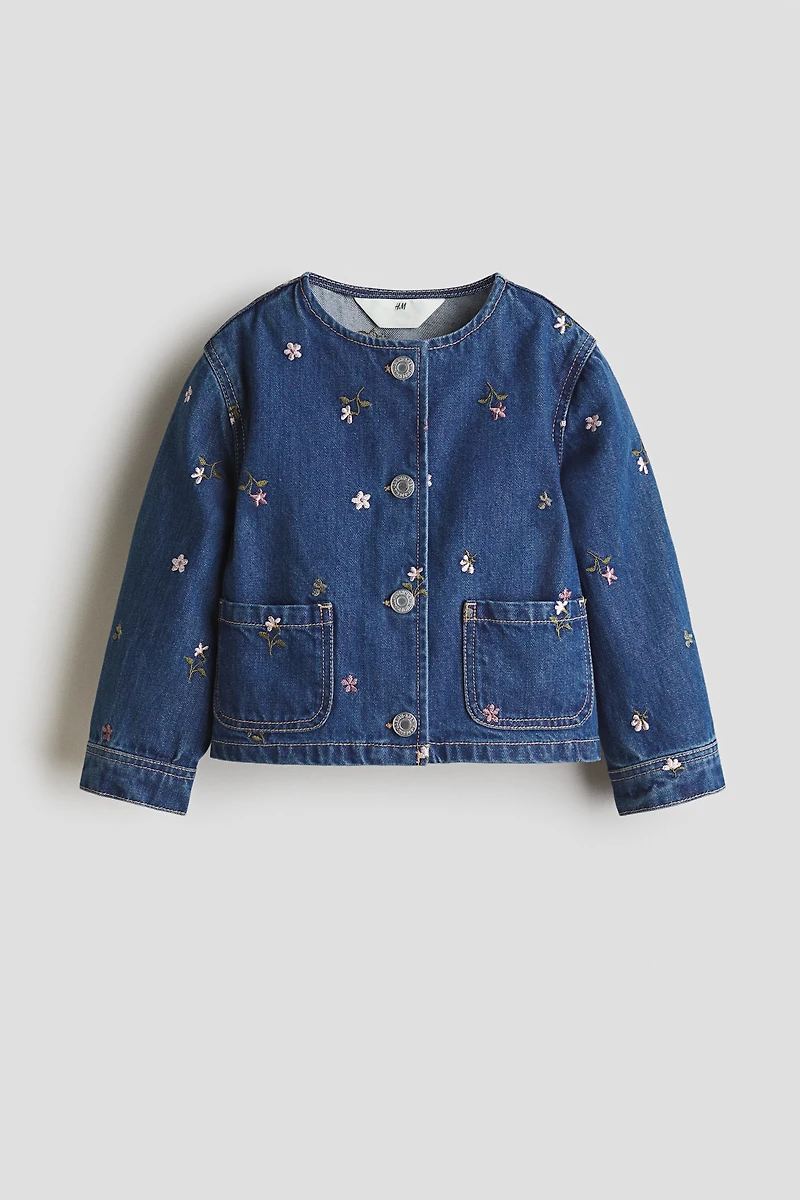 Veste en denim avec détails brodés