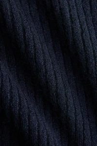Robe épaules nues en tricot côtelé