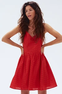 Eyelet-Embroidered Strappy Dress