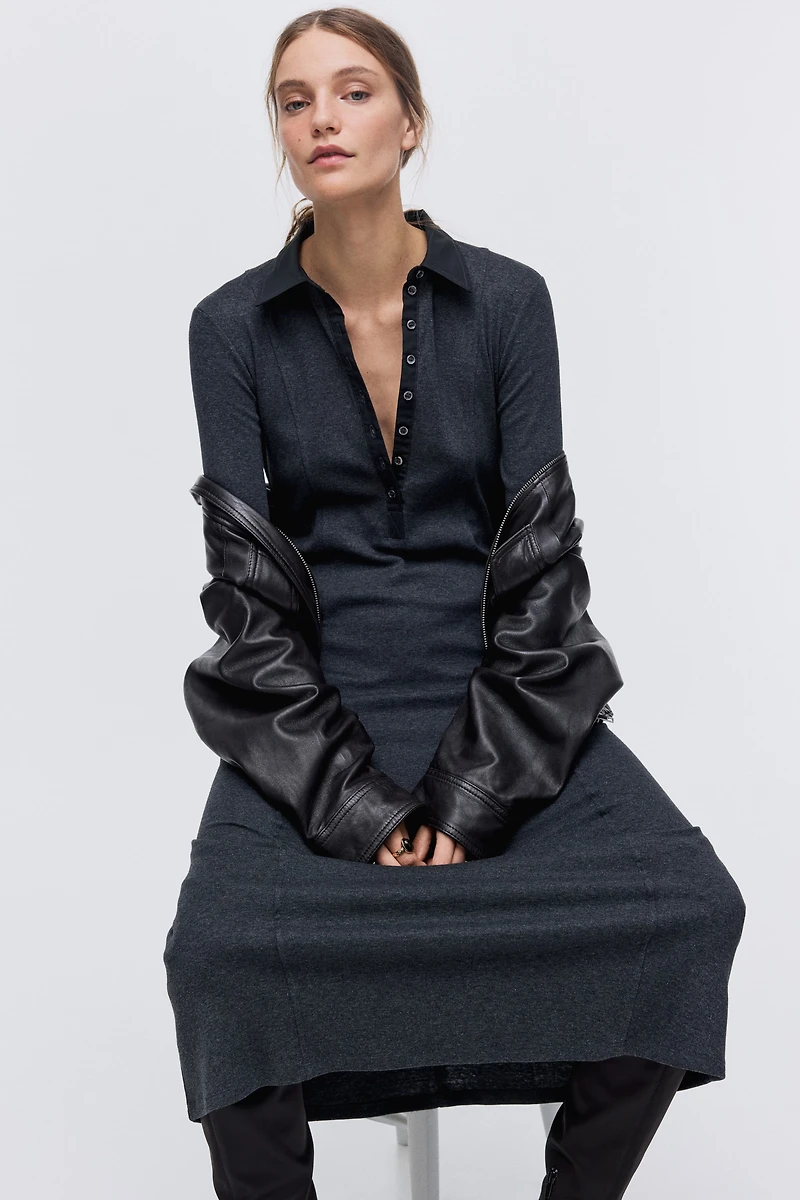 Robe polo en fin tricot