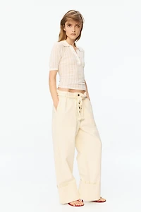 Pointelle-Knit Polo Shirt