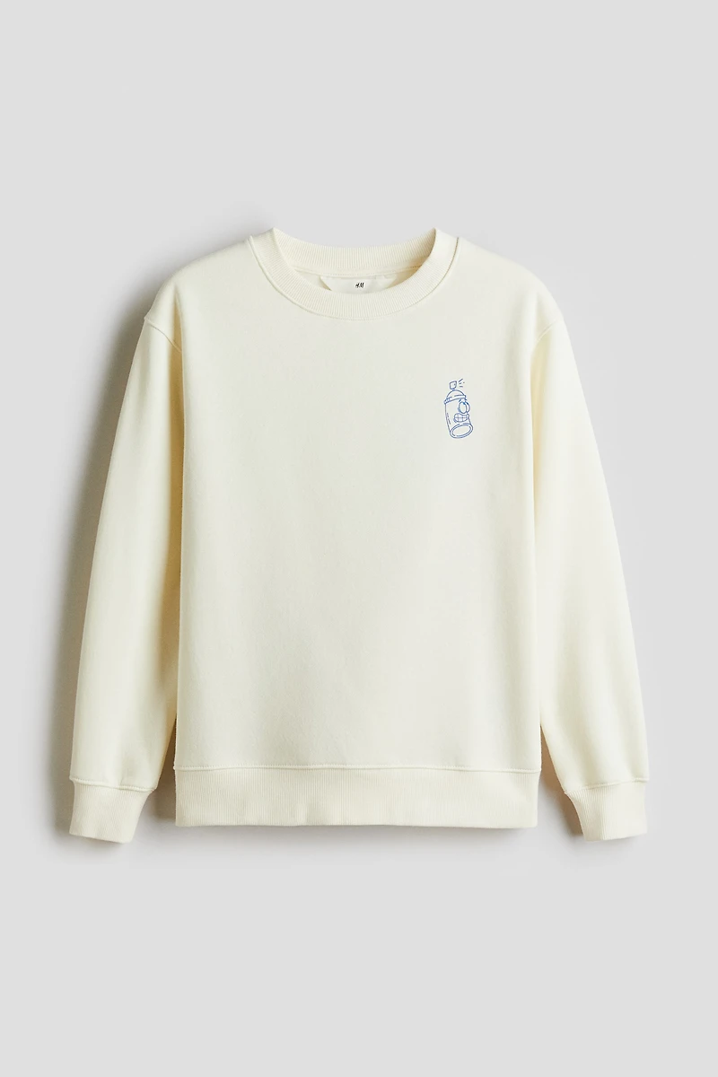 Sweatshirt with Printed Motif