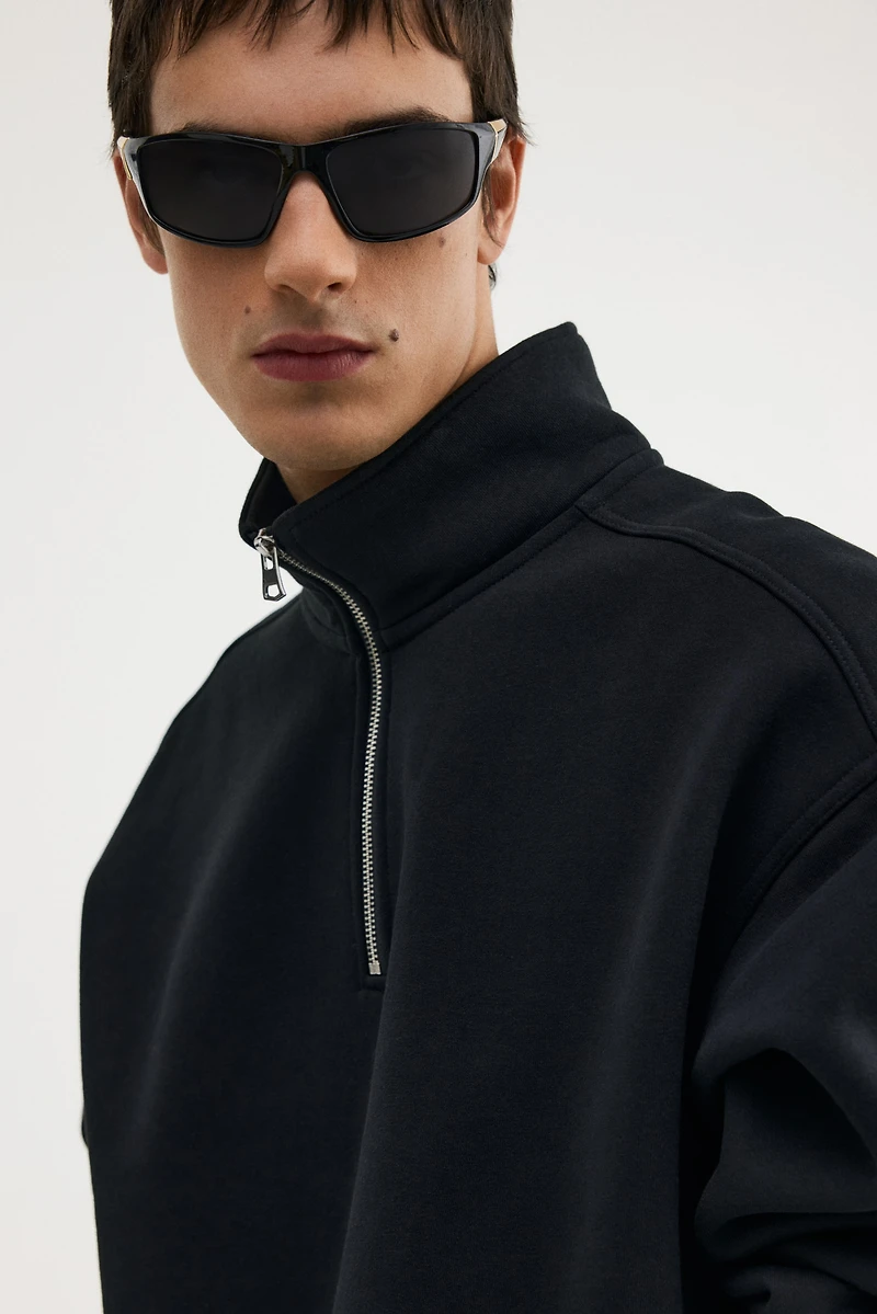 Chandail ample avec col à fermeture éclair