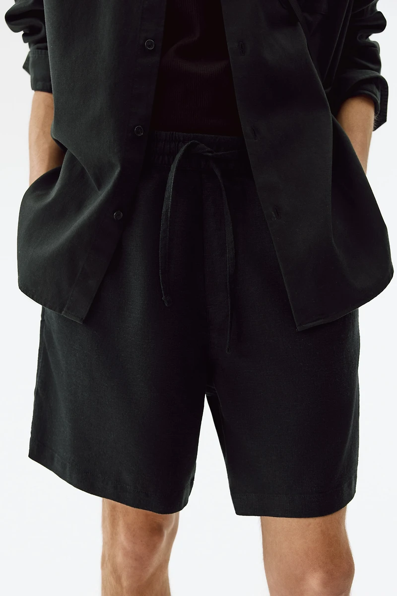 Relaxed-Fit Linen-Blend Shorts
