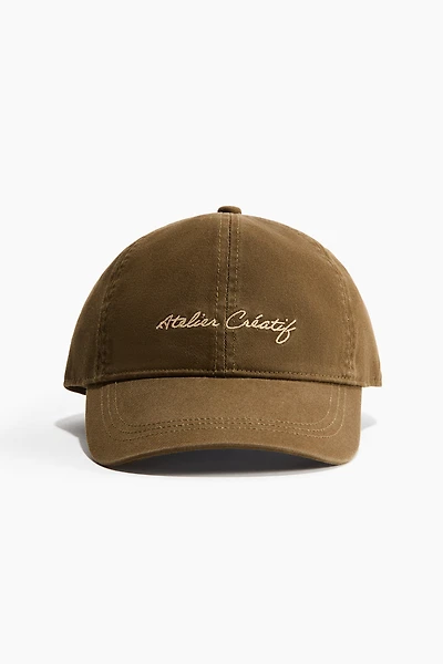 Embroidered-motif Twill Cap