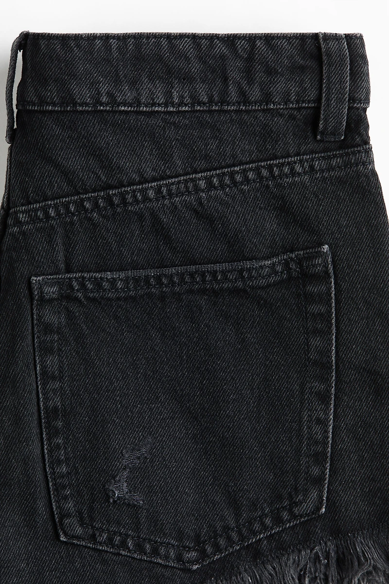 Distressed-Look Denim Shorts
