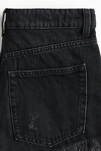 Distressed-Look Denim Shorts