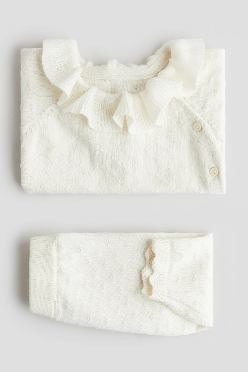 2-Piece Pointelle-Knit Set