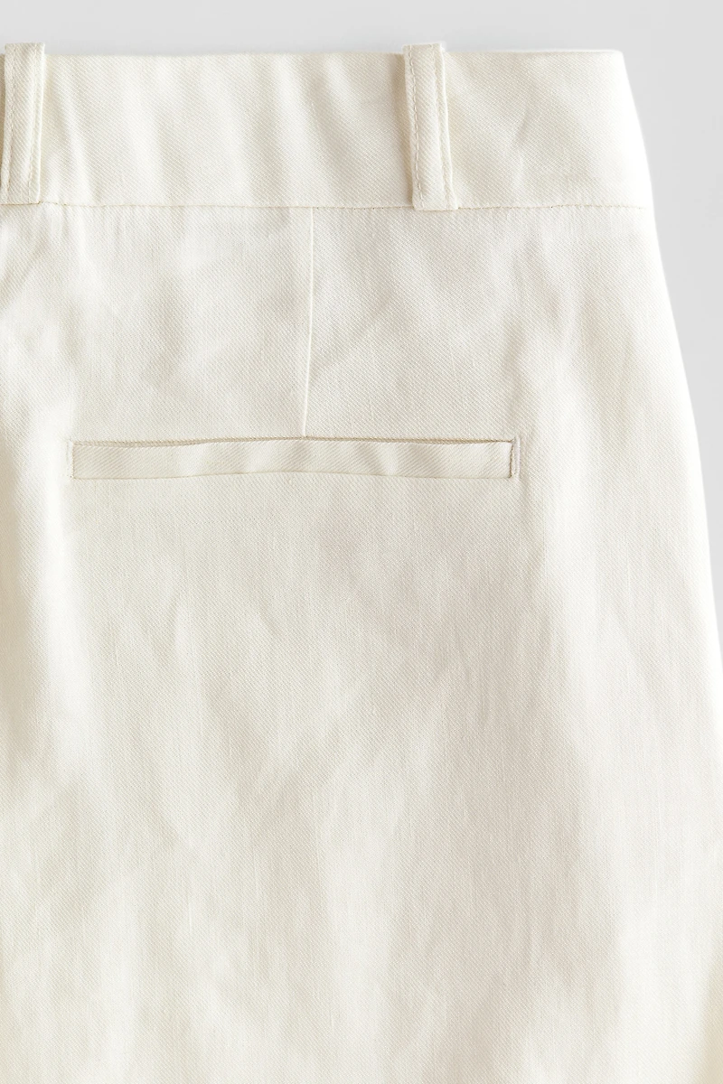 Wide-Leg Linen-Blend Dress Pants
